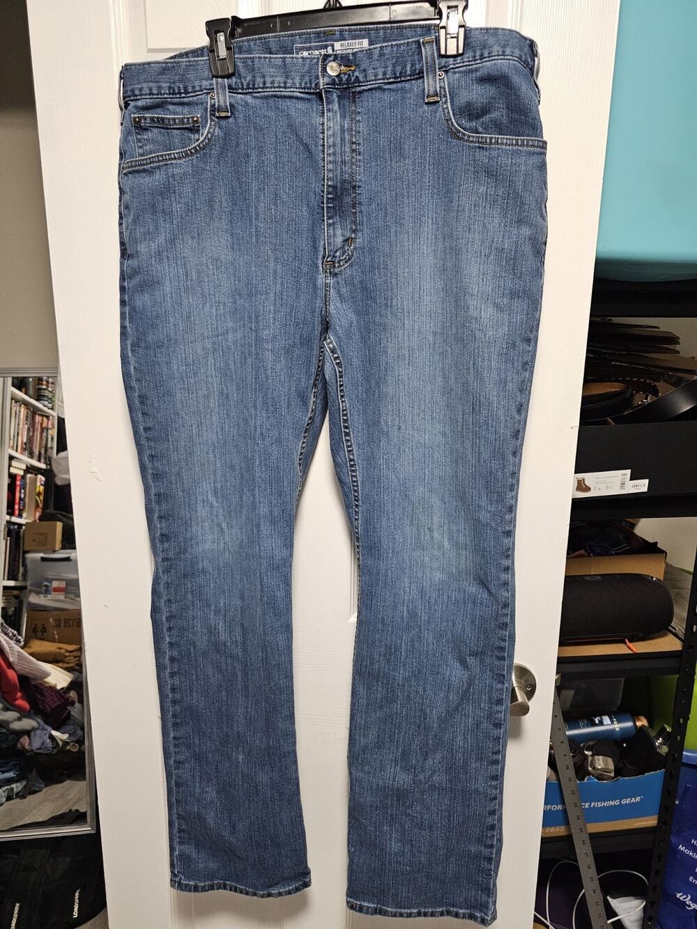Carhartt Men's Jeans Relaxed Fit Straight Leg Blue Denim Size 40x34